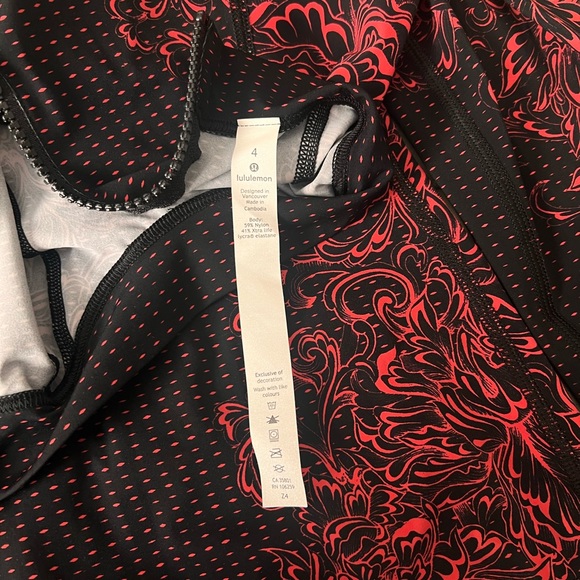 Lululemon One piece Swimsuit/ Leotard ~size:4 Black & Red - Picture 5 of 5